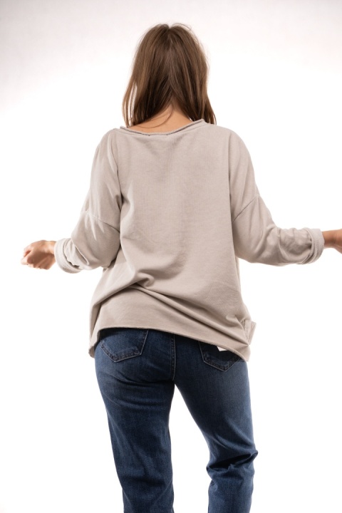 Dekatyzowana bluzka oversize z patkami MÙ MÙ Beżowa 7310
