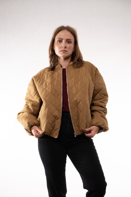 Pikowana kurtka bomberka oversize LUMINA Kamel LD5994