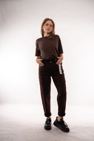 Spodnie jeansowe Baggy Fit z paskiem MIMI DAVE