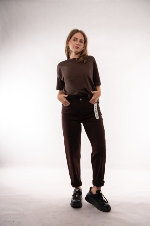 Spodnie jeansowe Baggy Fit z paskiem MIMI DAVE