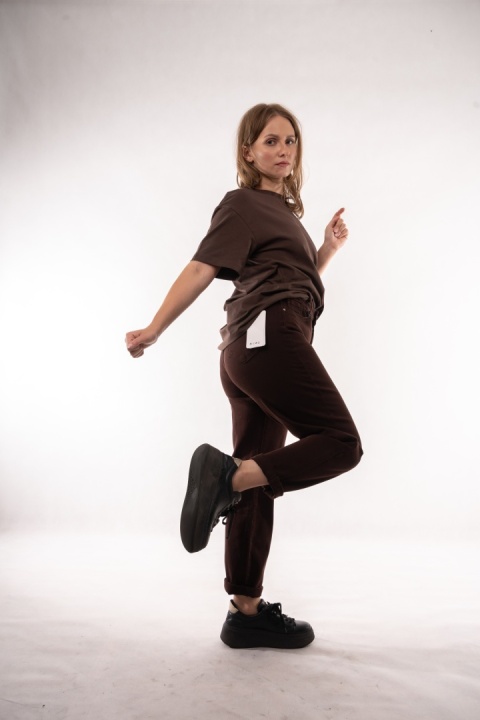 Spodnie jeansowe Baggy Fit z paskiem MIMI DAVE