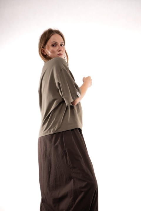 T-shirt Basic Lenoshka Brooklyn / pudełkowy - Khaki