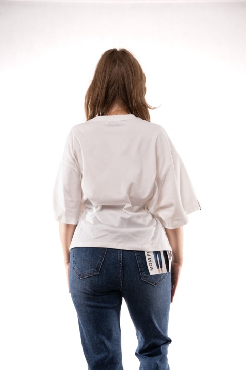 T-shirt Basic Lenoshka Brooklyn / pudełkowy - Ecru