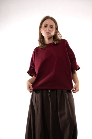 T-shirt Basic Lenoshka Brooklyn / pudełkowy - Bordo