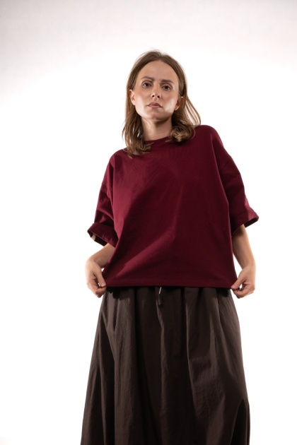 T-shirt Basic Lenoshka Brooklyn / pudełkowy - Bordo