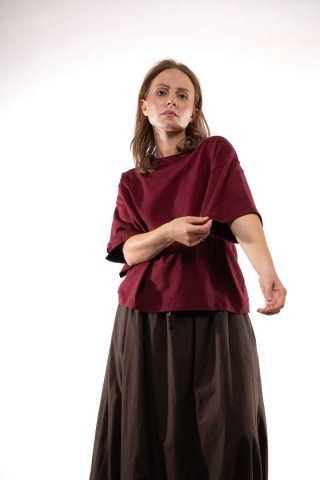 T-shirt Basic Lenoshka Brooklyn / pudełkowy - Bordo