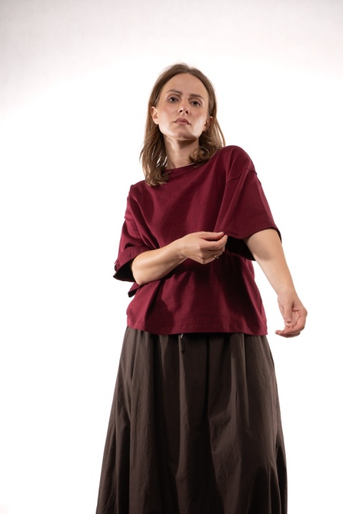 T-shirt Basic Lenoshka Brooklyn / pudełkowy - Bordo