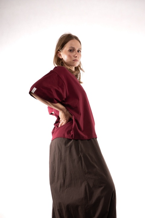 T-shirt Basic Lenoshka Brooklyn / pudełkowy - Bordo