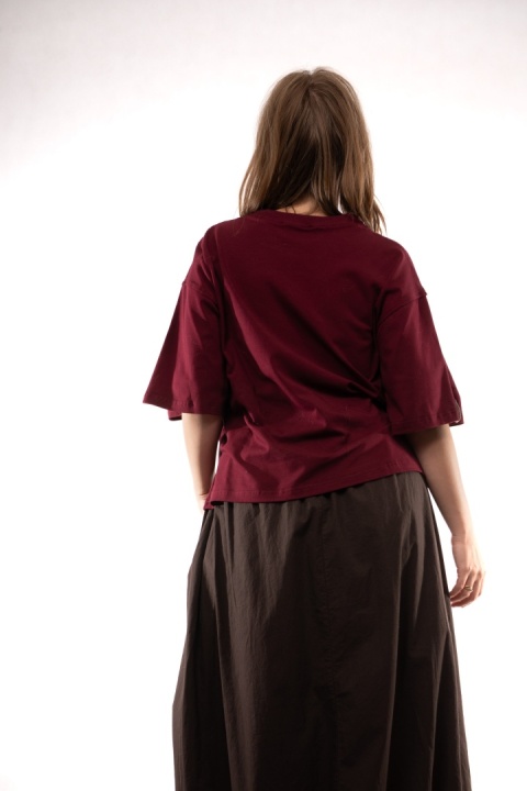 T-shirt Basic Lenoshka Brooklyn / pudełkowy - Bordo