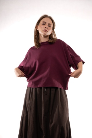 T-shirt Basic Lenoshka Brooklyn / pudełkowy - Burgund