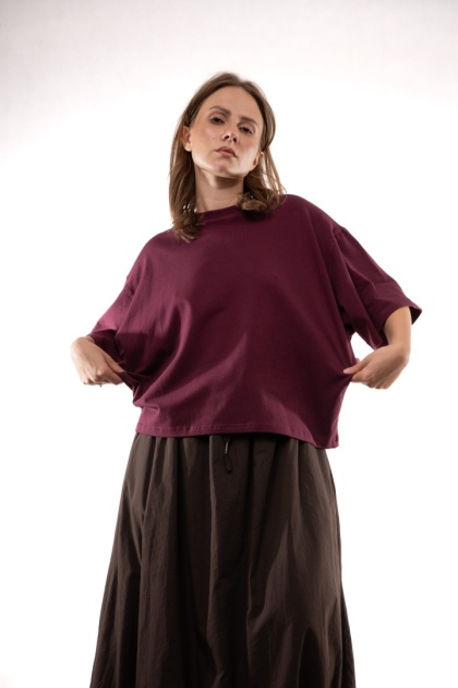 T-shirt Basic Lenoshka Brooklyn / pudełkowy - Burgund
