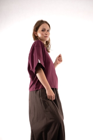 T-shirt Basic Lenoshka Brooklyn / pudełkowy - Burgund