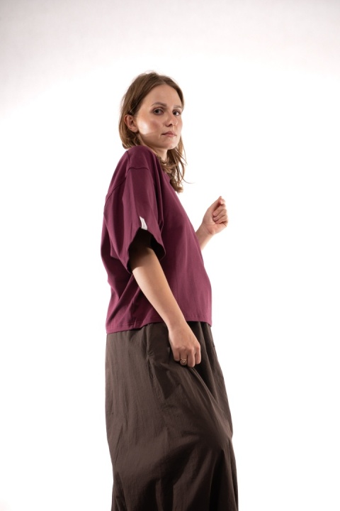 T-shirt Basic Lenoshka Brooklyn / pudełkowy - Burgund