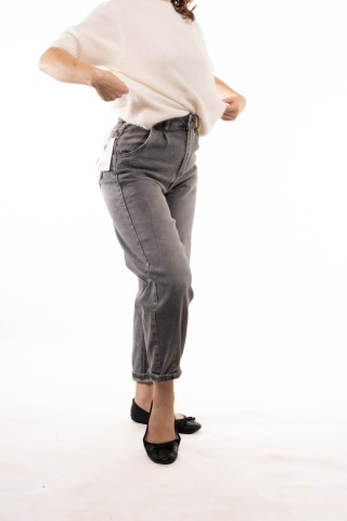 Jeansy Balloon Fit AD'ORO Denim BELLA-15 - Szare