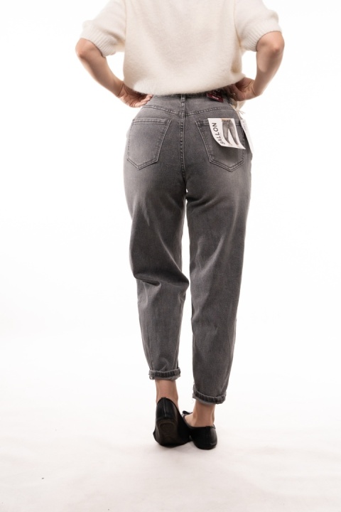 Jeansy Balloon Fit AD'ORO Denim BELLA-15 - Szare