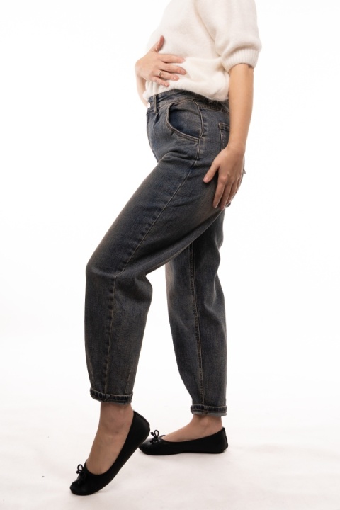 Jeansy Balloon Fit AD'ORO Denim BELLA-23 - Niebieskie