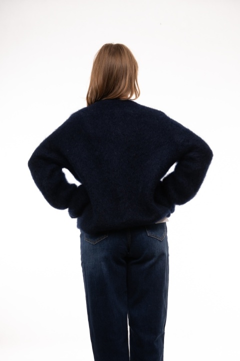 Luksusowy sweter z Kid Moherem CXL Collection Made in Italy - Granat