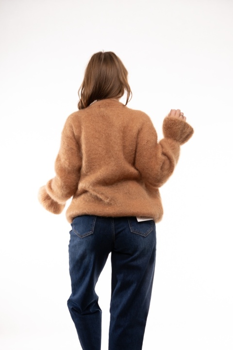 Luksusowy sweter z Kid Moherem CXL Collection Made in Italy - Miodowy