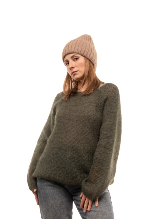 Prążkowana czapka z angorą ZUZU THE HAT DZ25-CZ112 - Fango