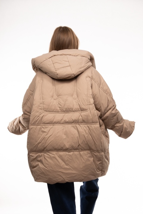 Puchowa kurtka oversize z puchem kaczym - Beż