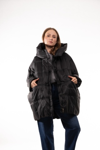 Puchowa kurtka oversize z puchem kaczym - Czarna