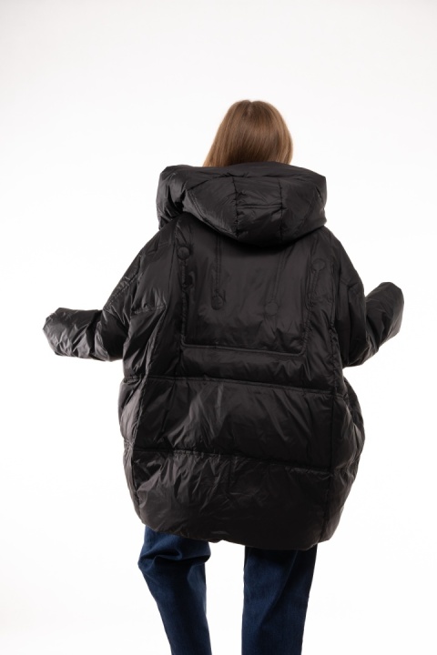 Puchowa kurtka oversize z puchem kaczym - Czarna