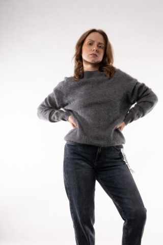Wełniany półgolf z kaszmirem Cashmere Blend Szary