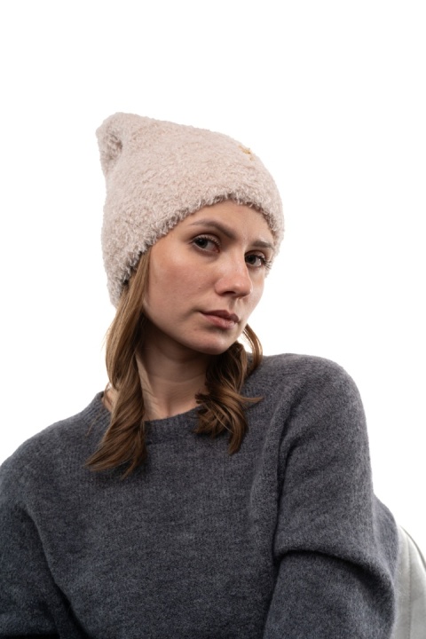 Czapka bouclé baranek ZUZU THE HAT DZ26-4CZ01 - Beż