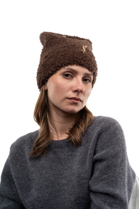 Czapka bouclé baranek ZUZU THE HAT DZ26-4CZ01 - Brąz