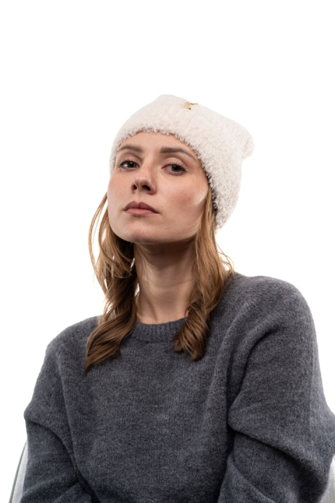 Czapka bouclé baranek ZUZU THE HAT DZ26-4CZ01 - Śmietanka