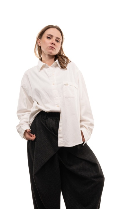Elegancka bawełniana koszula oversize premium - Biała