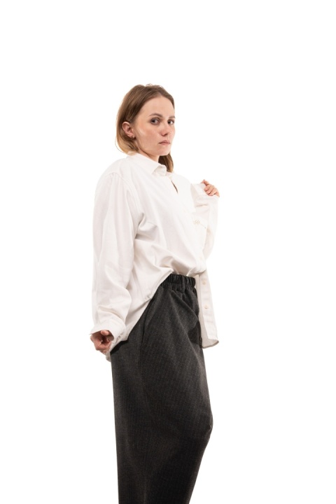Elegancka bawełniana koszula oversize premium - Biała