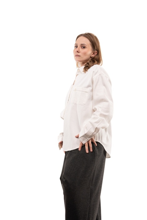 Elegancka bawełniana koszula oversize premium - Biała
