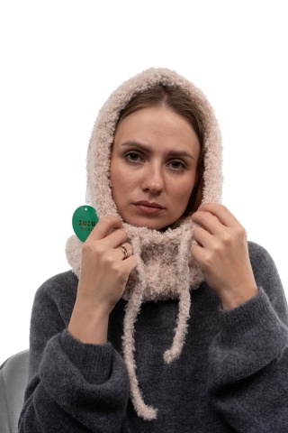 Kaptur kominiarka bouclé baklawa ZUZU THE HAT DZ26-6CZ06 - Beż