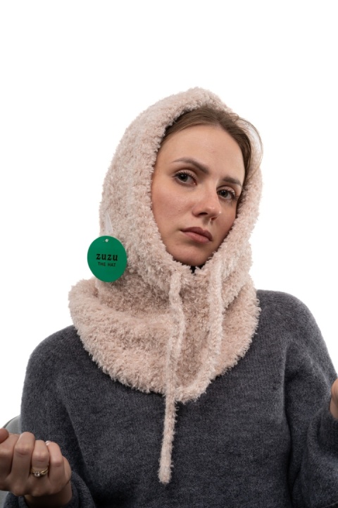Kaptur kominiarka bouclé baklawa ZUZU THE HAT DZ26-6CZ06 - Beż
