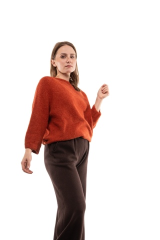 Luksusowy sweter z Baby Suri Alpaca Toscana 39 - Bordo