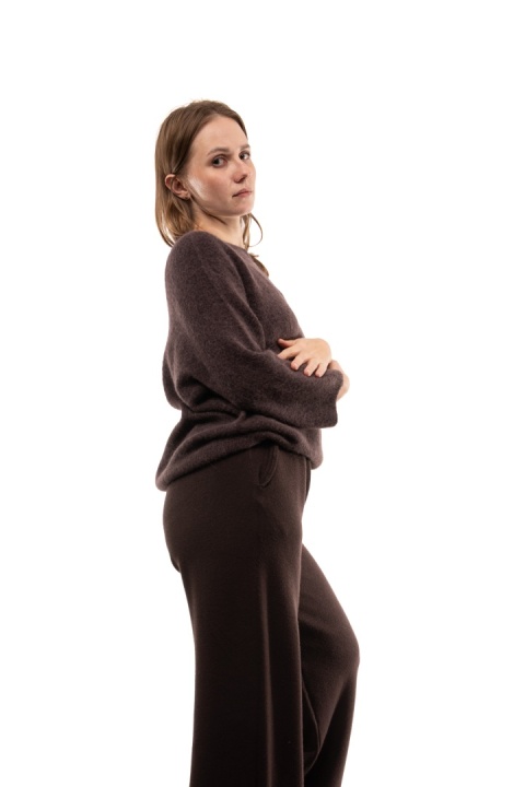 Luksusowy sweter z Baby Suri Alpaca Toscana 39 - Brąz