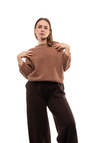 Luksusowy sweter z Baby Suri Alpaca Toscana 39 - Camel
