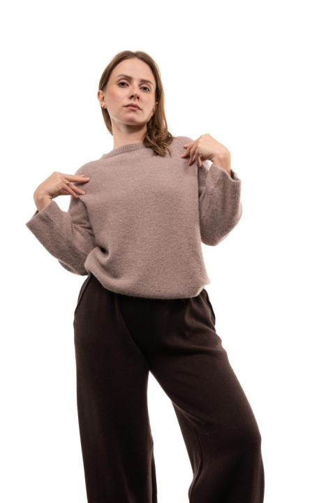Luksusowy sweter z Baby Suri Alpaca Toscana 39 - Fango