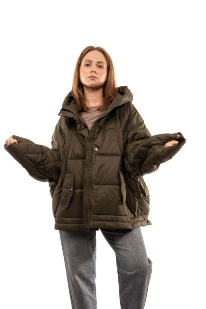 Puchowa kurtka oversize z puchem kaczym - Khaki
