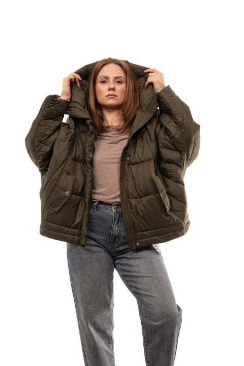 Puchowa kurtka oversize z puchem kaczym - Khaki