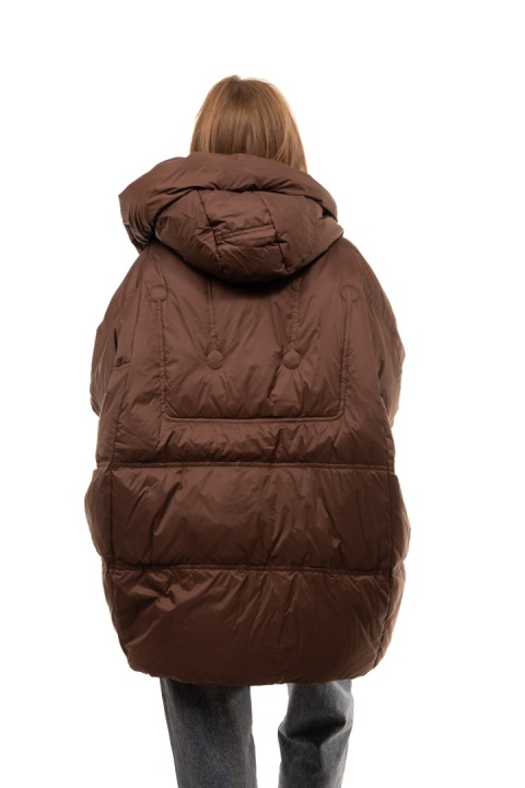 Puchowa kurtka oversize z puchem kaczym - Mleczna czekolada