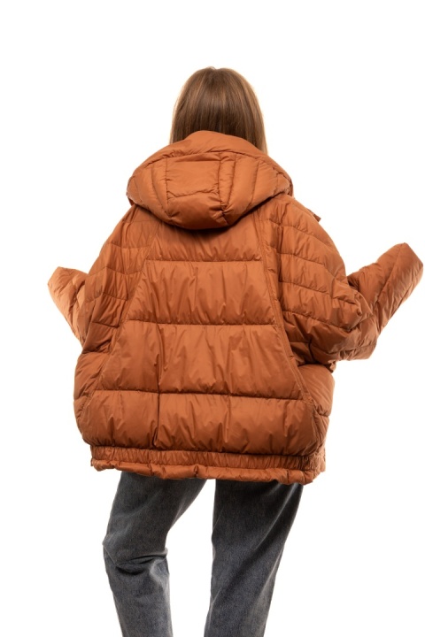 Puchowa kurtka oversize z puchem kaczym - Ruda