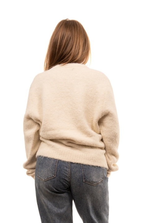Puszysty sweter z alpaką i wiskozą MANÔSQUE - Śmietanka