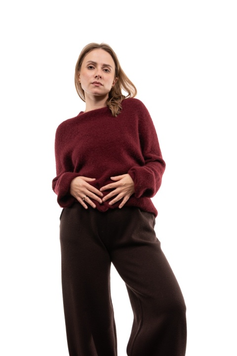 Puszysty sweter z wełną Baby Suri Alpaca Toscana 39 - Bordo