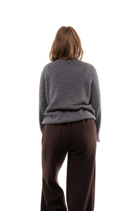 Puszysty sweter z wełną Baby Suri Alpaca Toscana 39 - Grafit