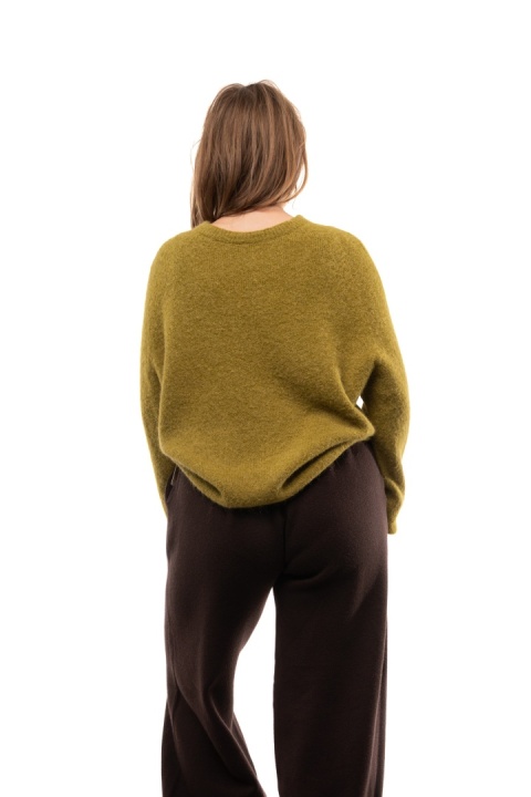 Puszysty sweter z wełną Baby Suri Alpaca Toscana 39 - Limonka