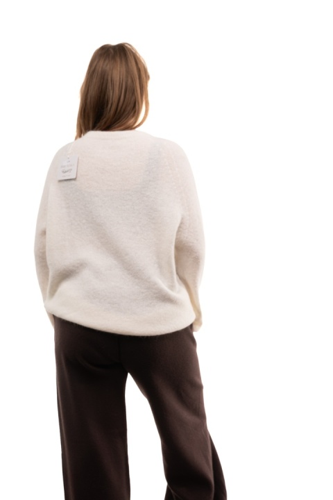 Puszysty sweter z wełną Baby Suri Alpaca Toscana 39 - Śmietanka