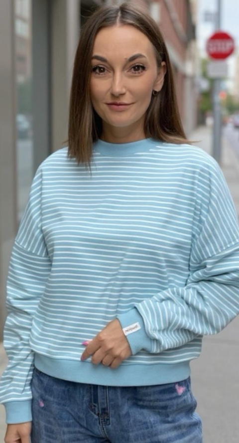 Bluza w paski Lenoshka Turkus Bluza w paski Lenoshka Turkus