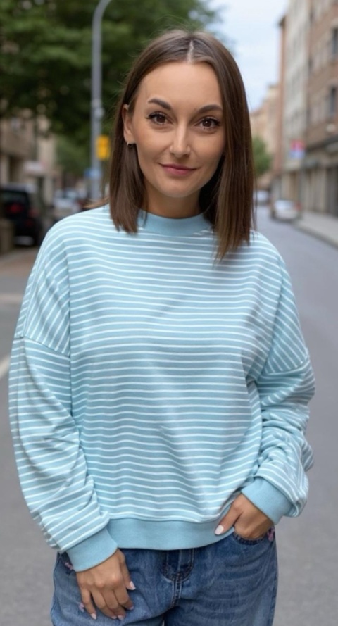 Bluza w paski Lenoshka Turkus Bluza w paski Lenoshka Turkus